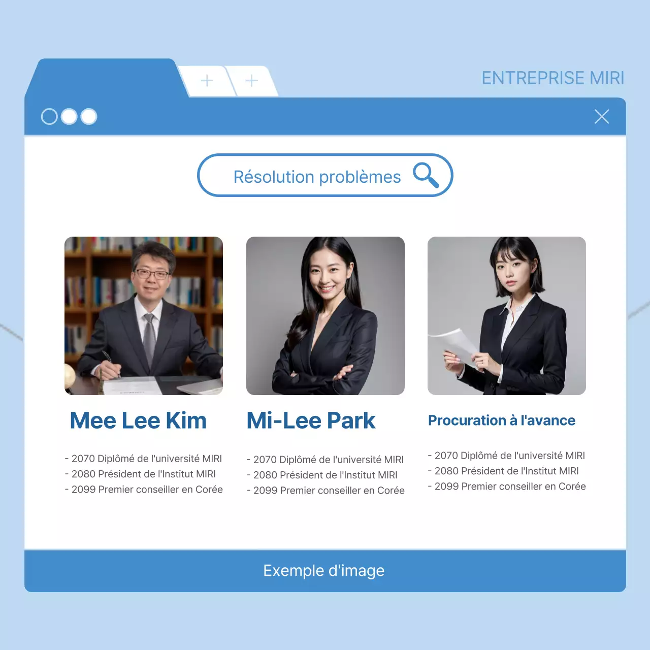 Promotion d'entreprise moderne en bleu et blanc