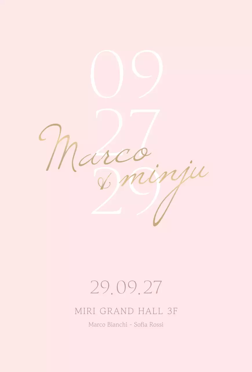 Partecipazioni di nozze semplici nei toni del rosa