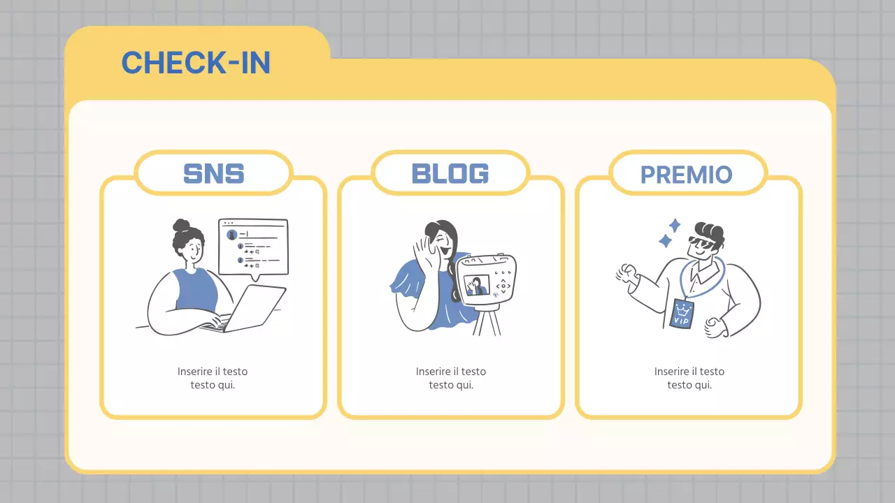 Verbale di riunione di marketing moderno in azzurro e giallo