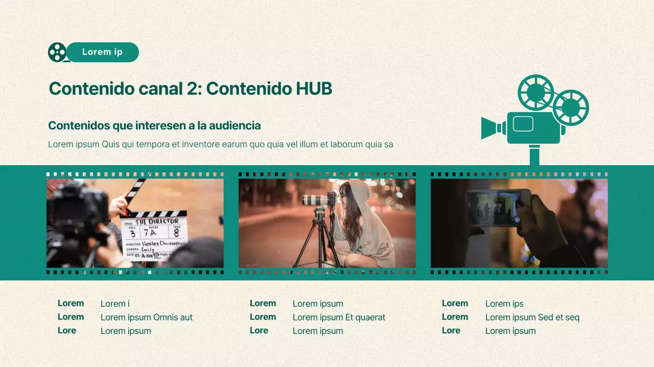 Resumen de contenidos de vídeo vintage en verde y beige