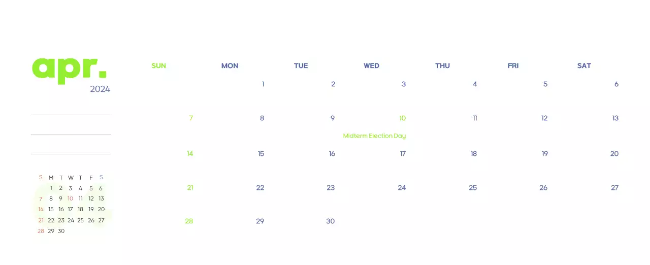 Business calendar with beautiful illustrations