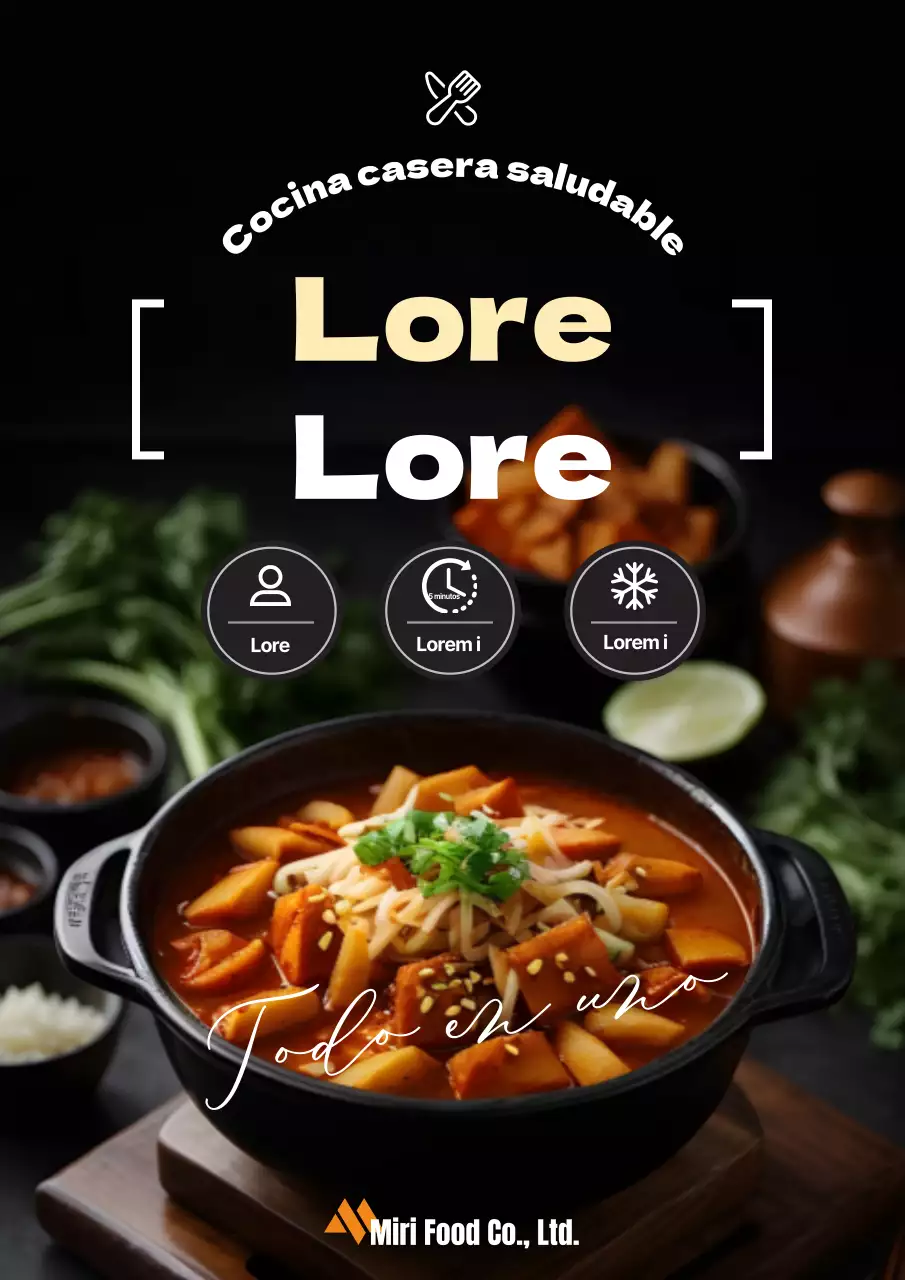 Anuncio clásico de kit de comida todo en uno en negro