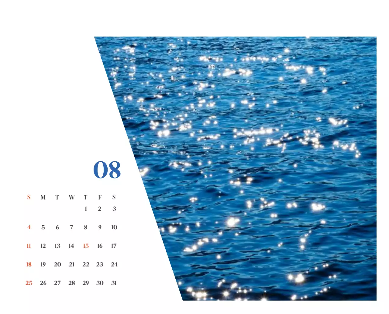 Calendario ospedaliero con foto di paesaggi stagionali