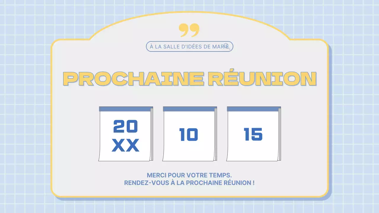 Compte rendu de réunion de marketing moderne en bleu clair et jaune