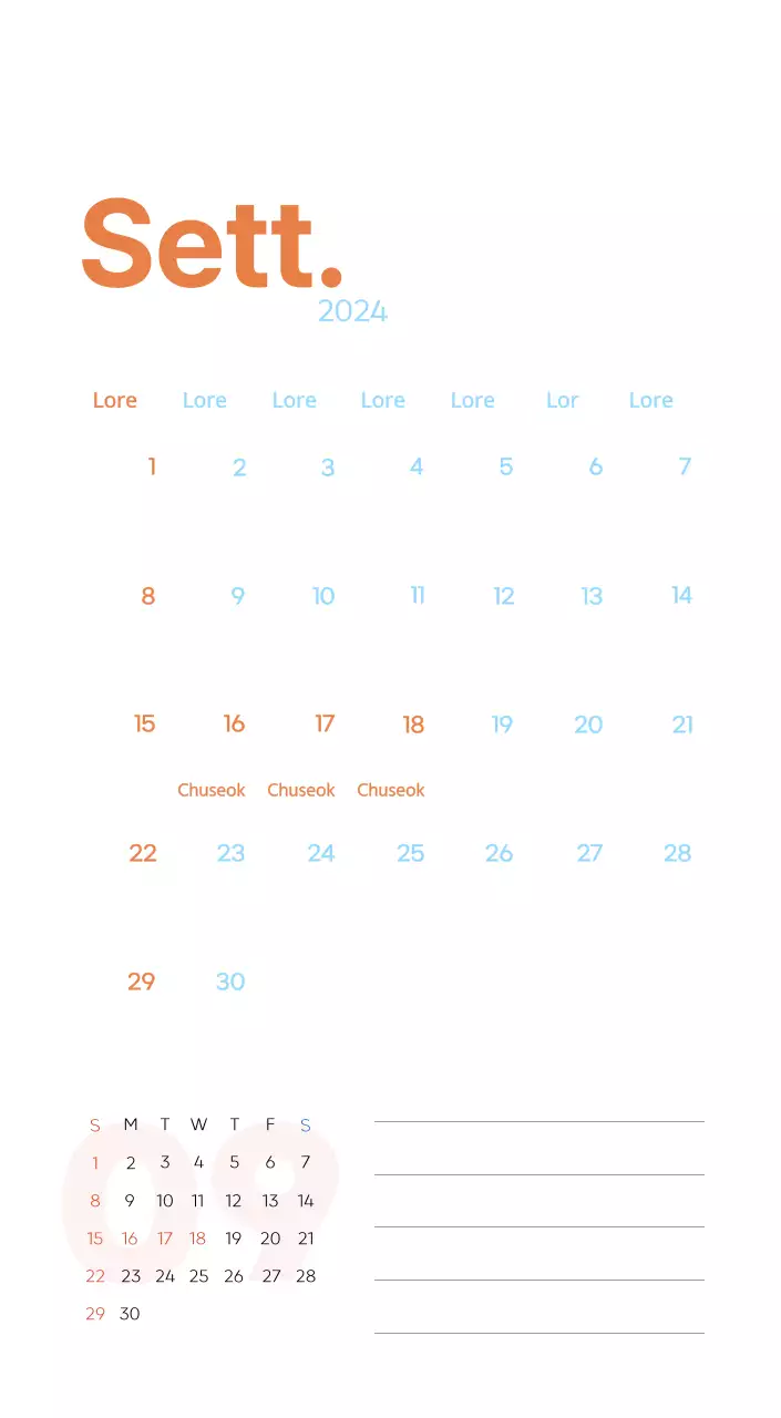 Calendario di lavoro con splendide illustrazioni