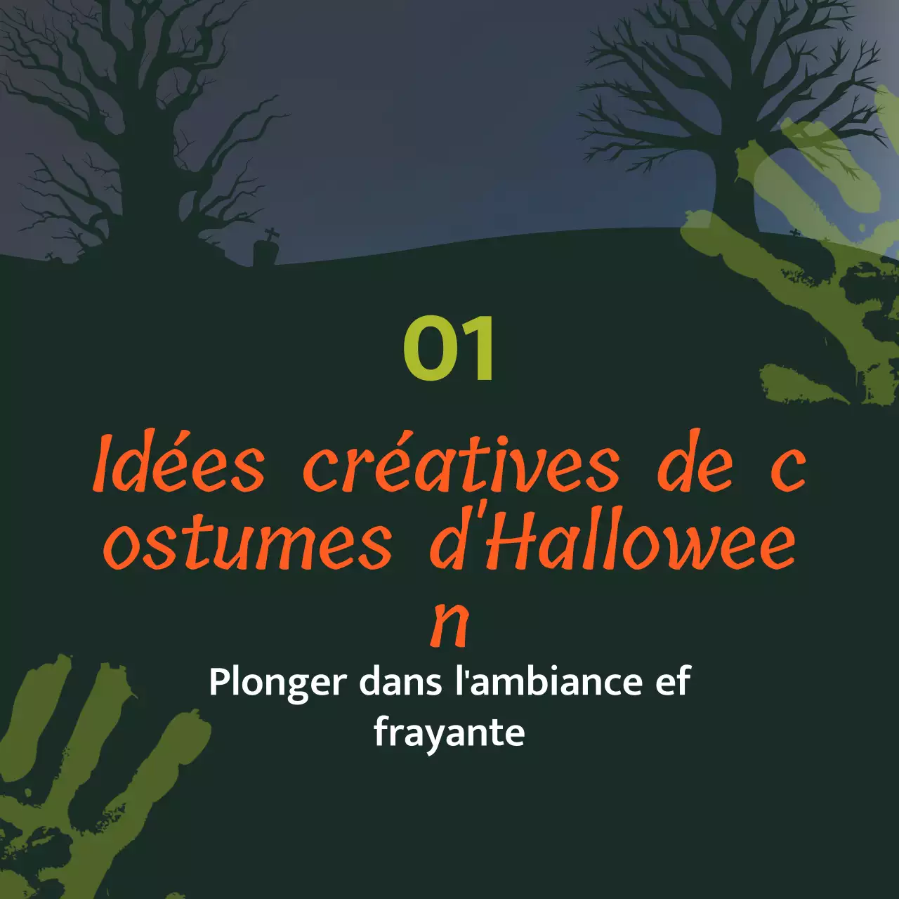 Voici le costume de science-fiction vert et orange pour Halloween