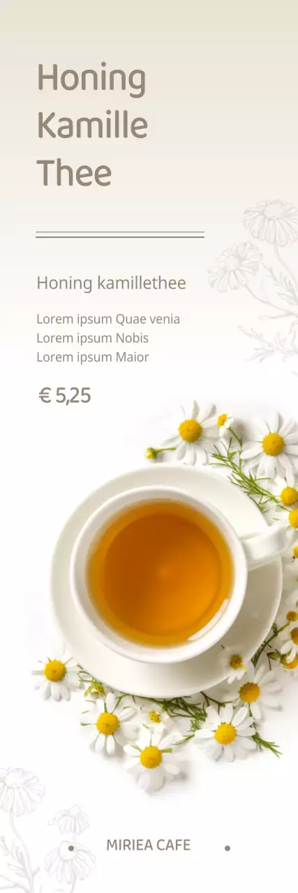 Maak kennis met het beige, zachte en warme herfsttheemenu van het café