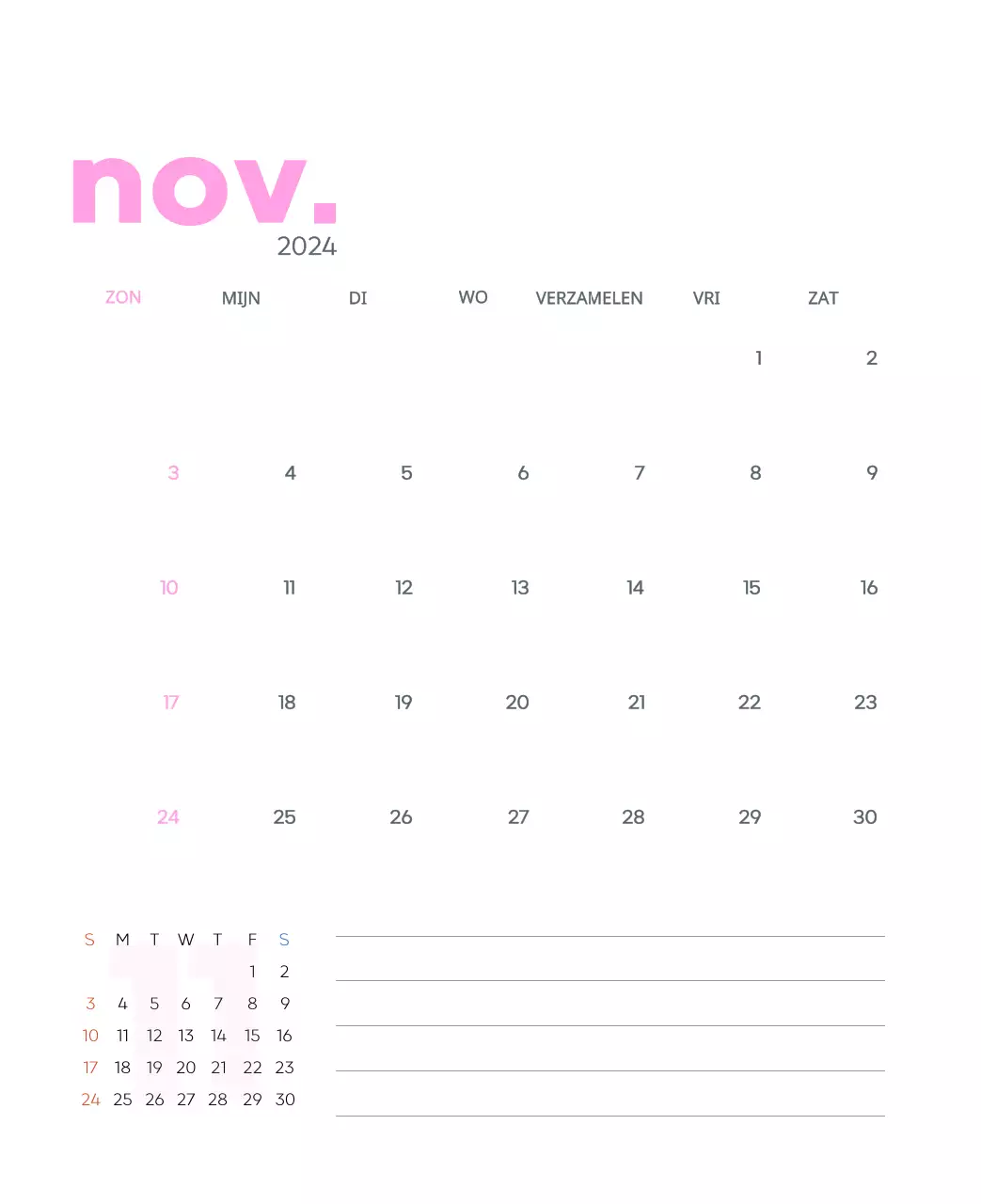 Werkkalender met prachtige illustraties