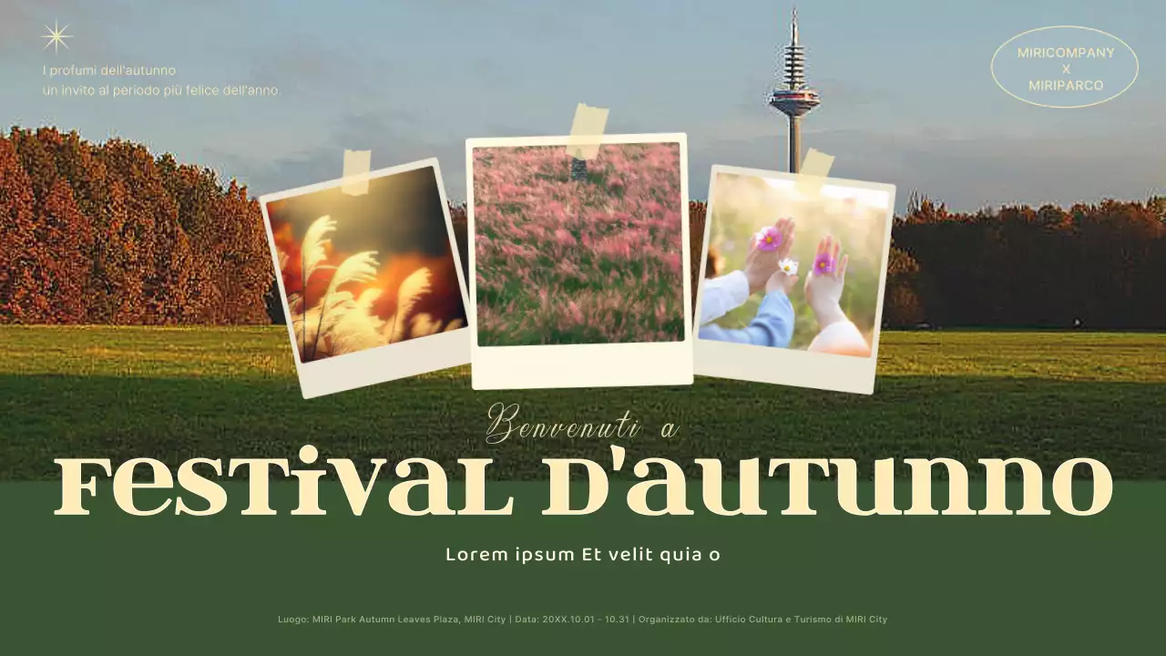 Un planner per le feste autunnali semplice e moderno in verde e beige