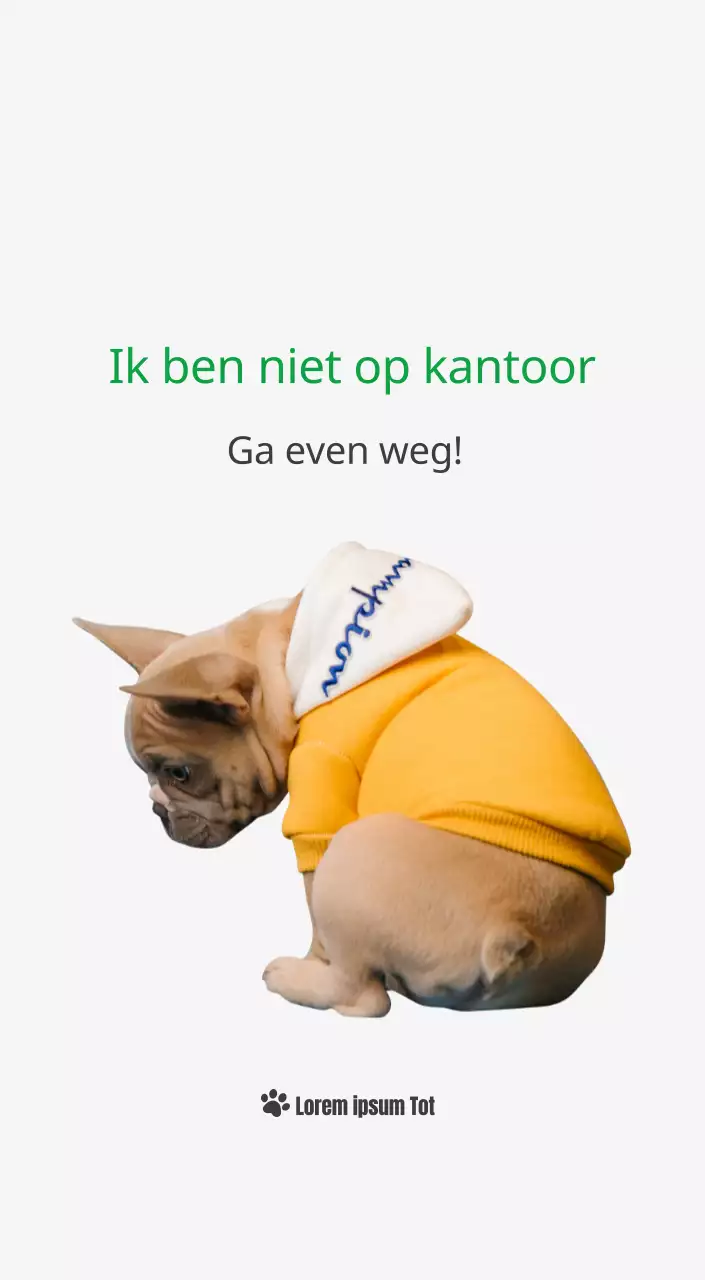 Een kalender met een afbeelding van een puppy en een schattige boodschap in groene accenten