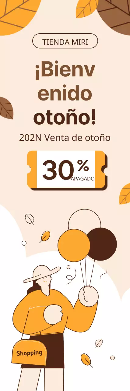 Guía de ofertas otoñales con toques amarillos y marrones