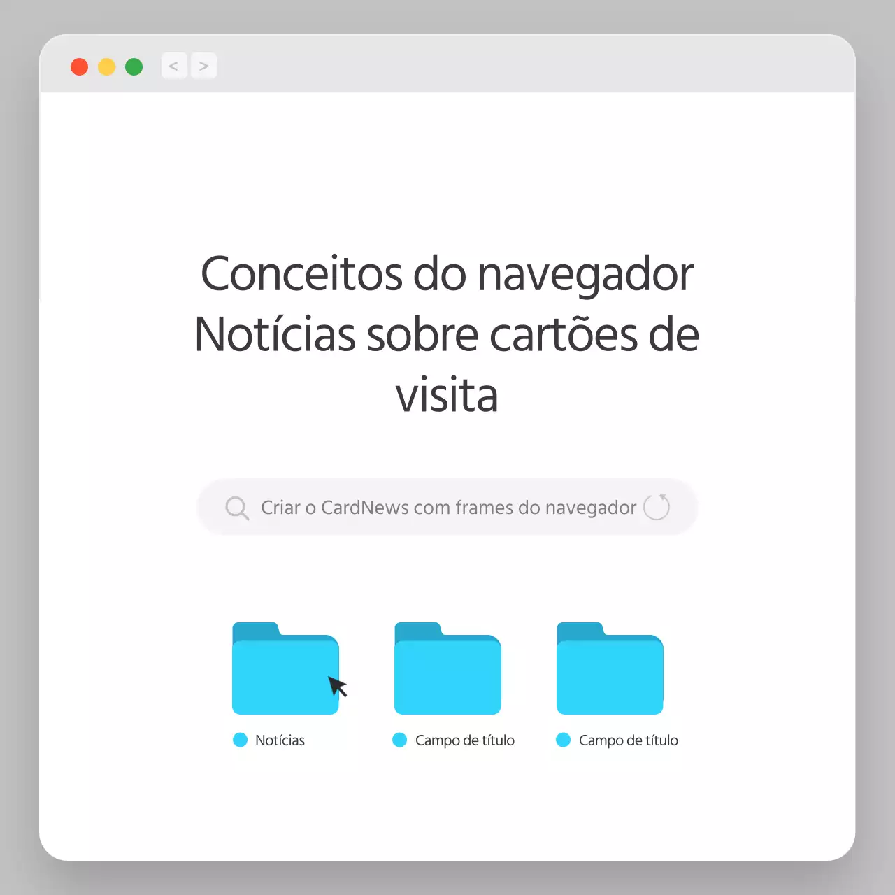 Perfil da empresa com um conceito de navegador simples a cinzento e branco