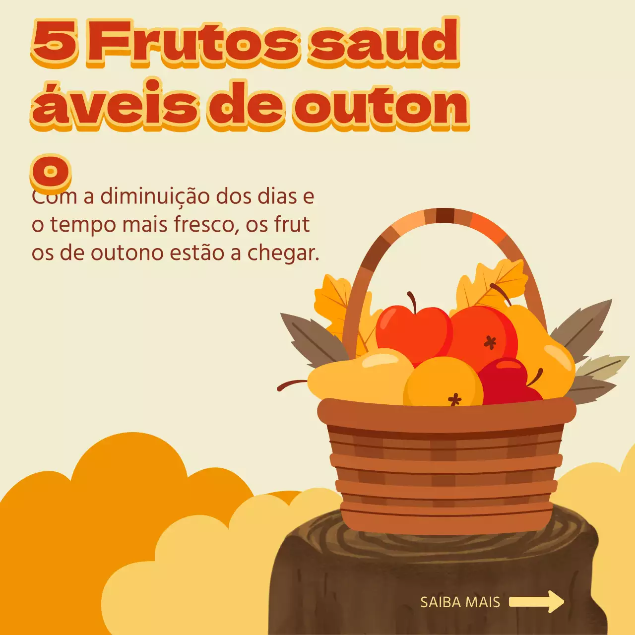 Simples bege e laranja para promover a fruta da época