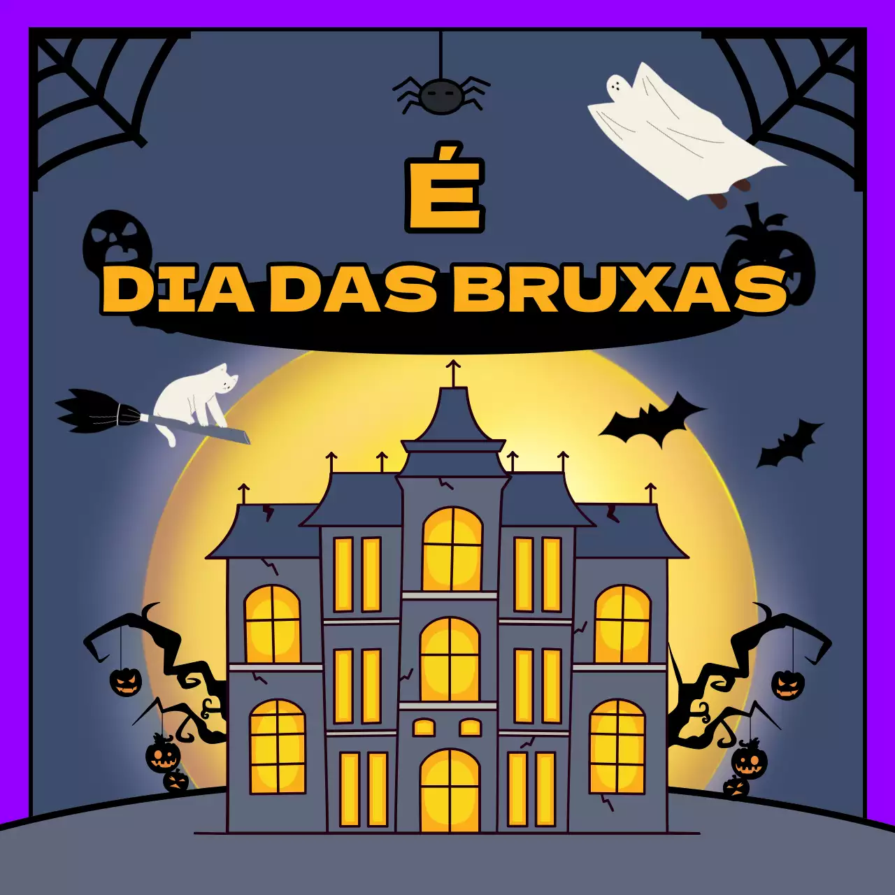 Promover ideias fantásticas de decoração de Halloween em roxo e laranja