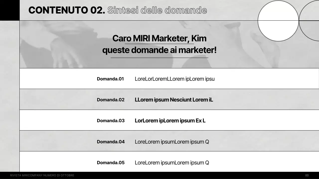 Una moderna rivista di interviste in casa in bianco e nero