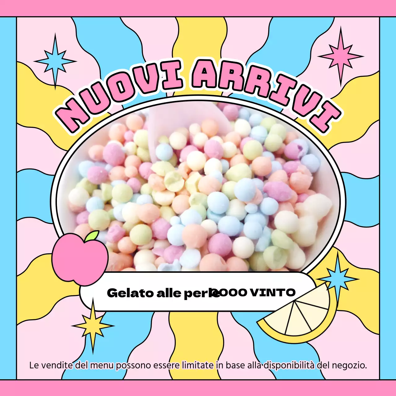 Promuovete un nuovo menu di gelati con gusti kitsch rosa e azzurro