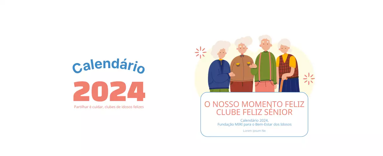 Calendário de trabalho com belas ilustrações