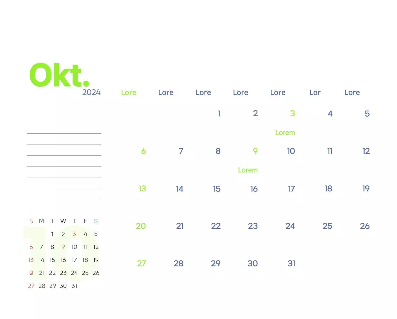 Werkkalender met prachtige illustraties