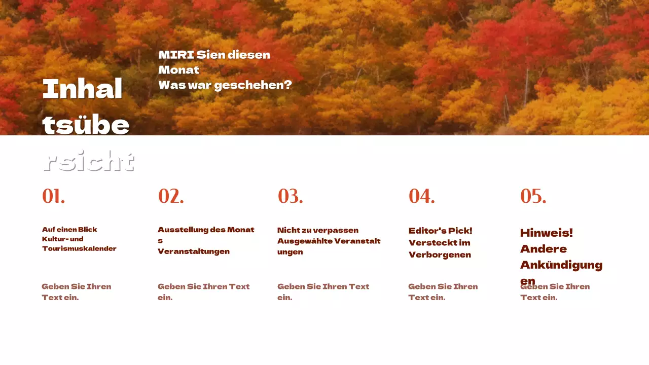 Förderung eines einfachen lokalen Tourismus-Newsletters mit orangefarbenen Akzenten