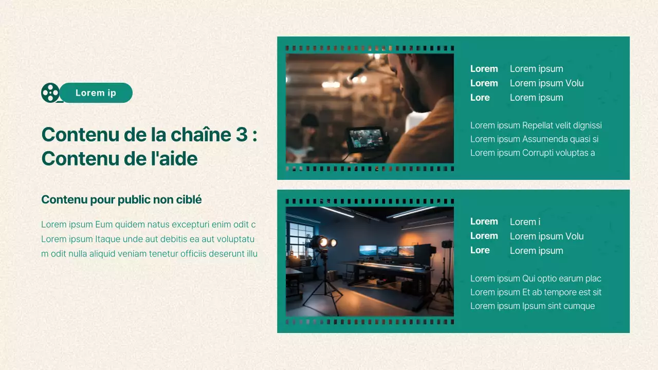 Briefing sur le contenu vidéo vintage en vert et beige