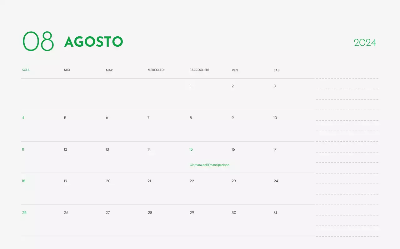 Un calendario con l'immagine di un cucciolo e un simpatico messaggio in verde.