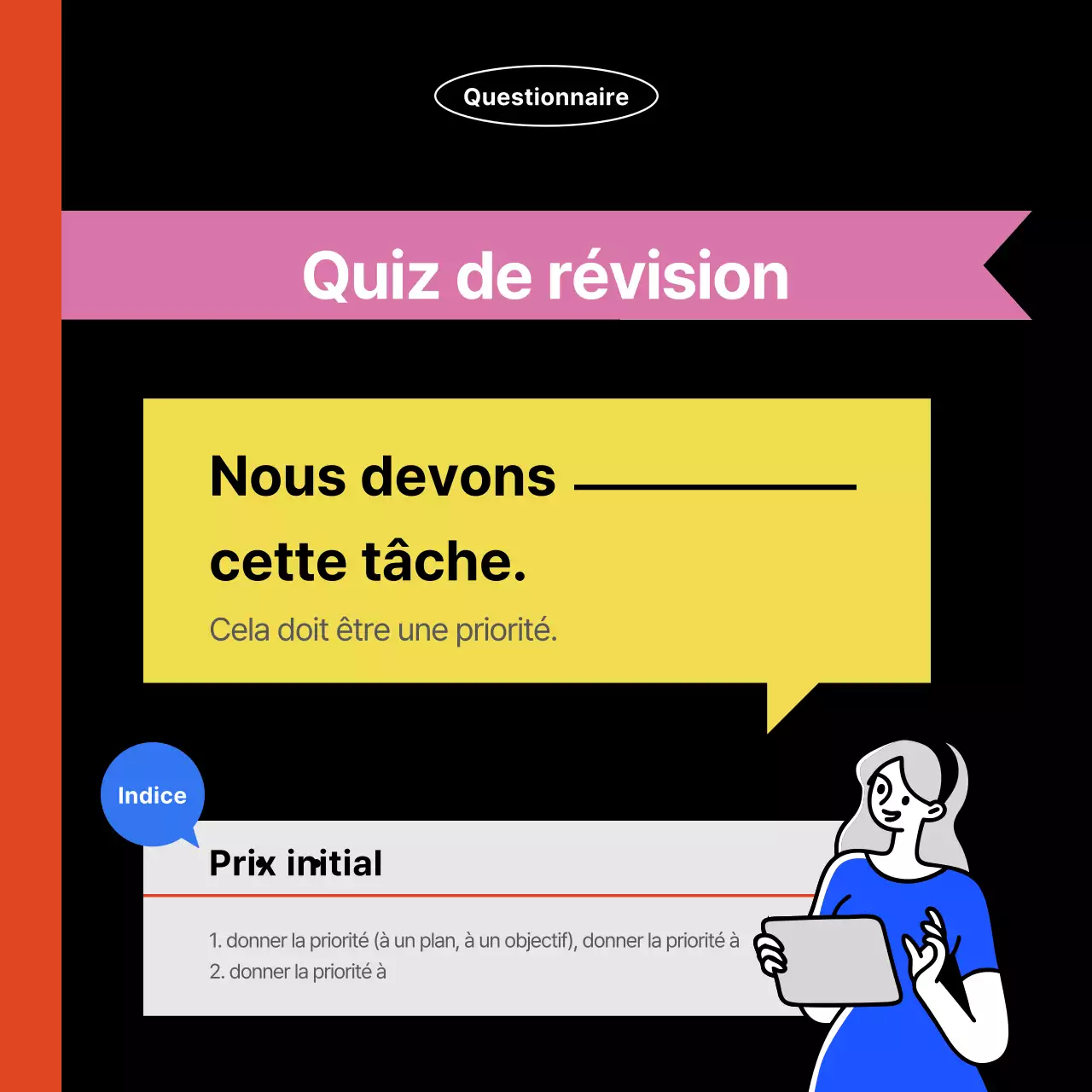 Une publicité orange et bleue pour une école de langues destinée aux professionnels modernes.