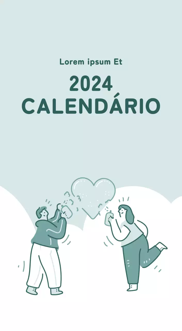 Um calendário com ilustrações coloridas e emotivas