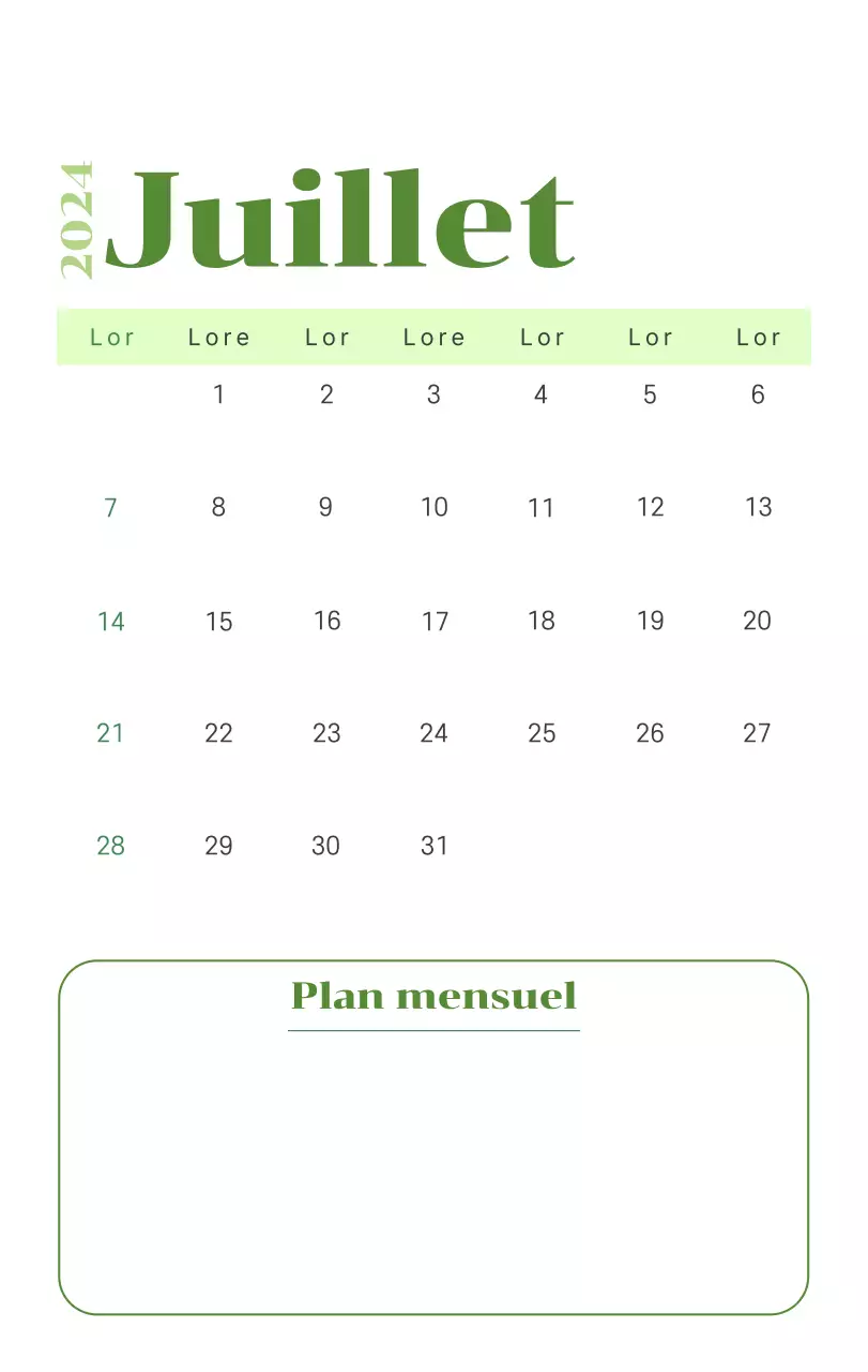 Calendrier avec illustrations de jeunes sur fond jaune et vert