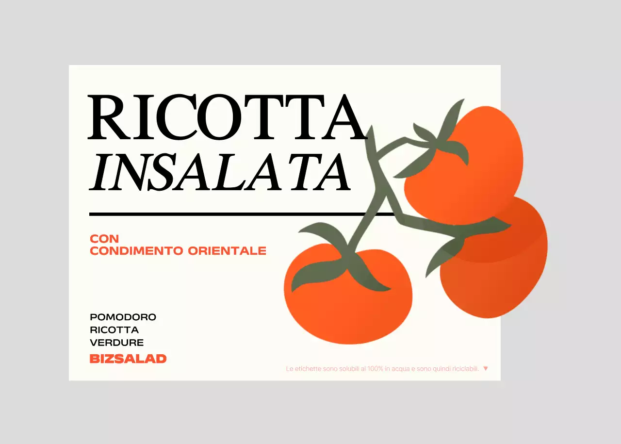 Etichette per insalata con illustrazioni di verdure verdi e rosse