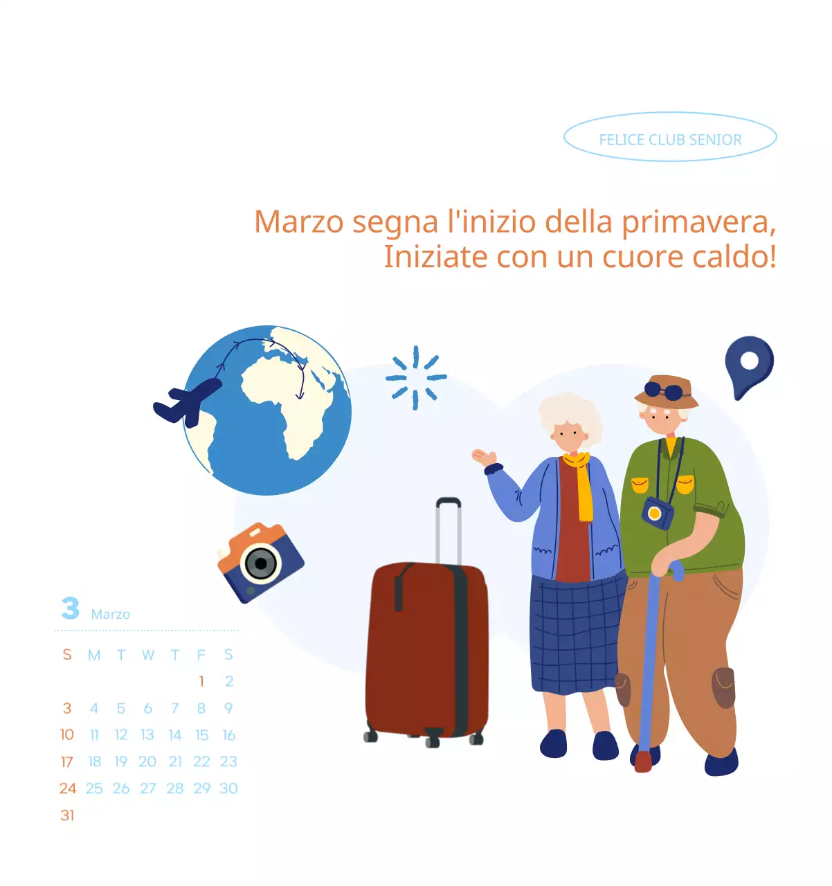 Calendario di lavoro con splendide illustrazioni