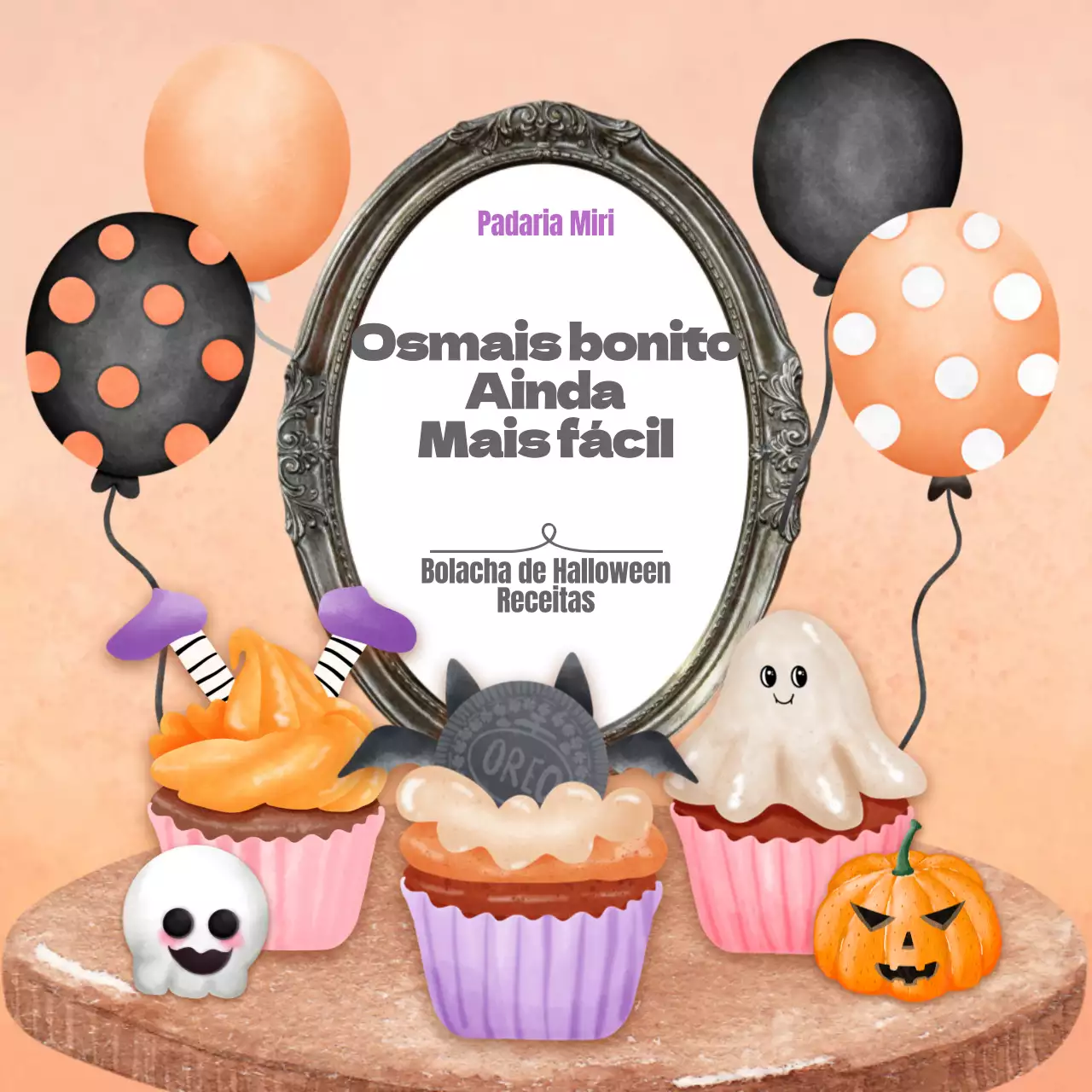 Promover bolachas de Halloween kitsch em laranja e preto