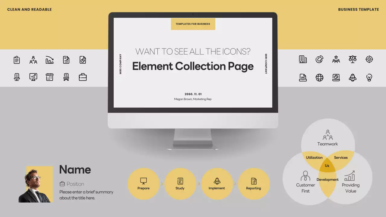 Yellow Clean Office 템플릿 가이드 프레젠테이션