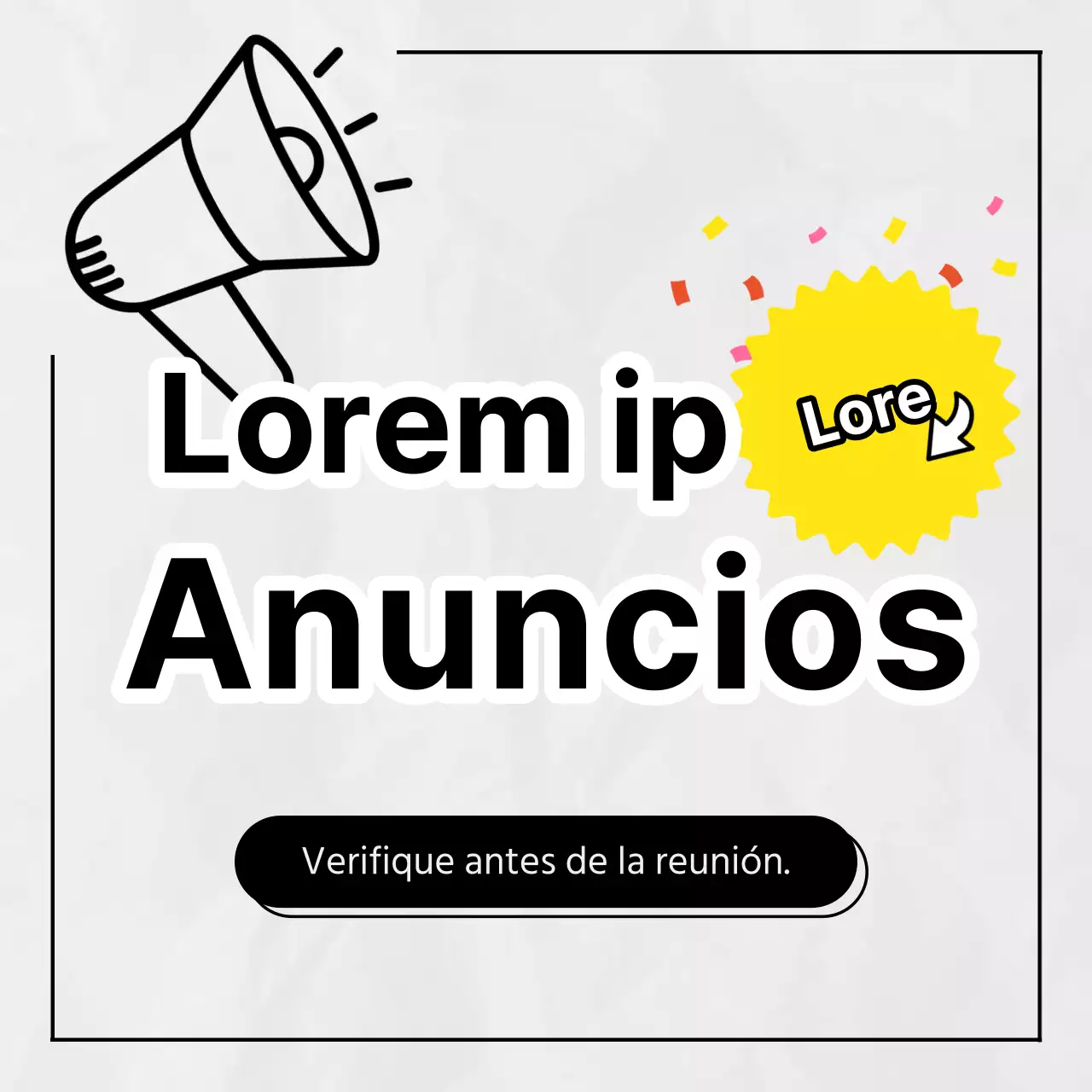 Anuncio sencillo de reunión de club negro