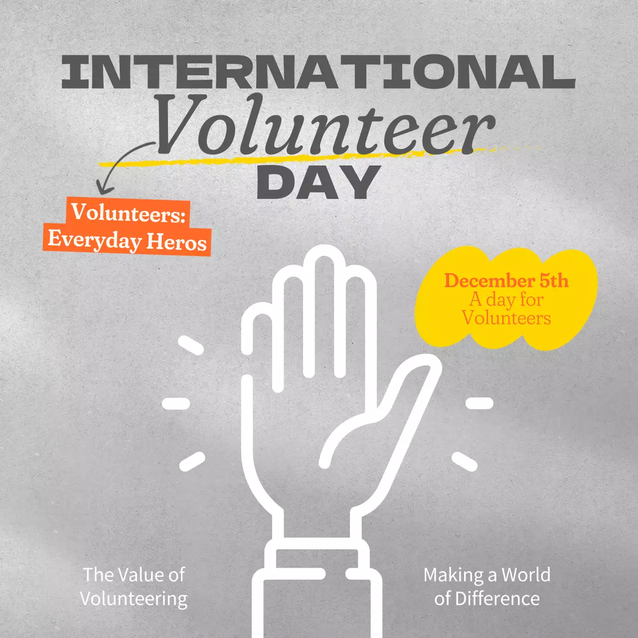 Grey Minimal Volunteer Announcement Social Media Post