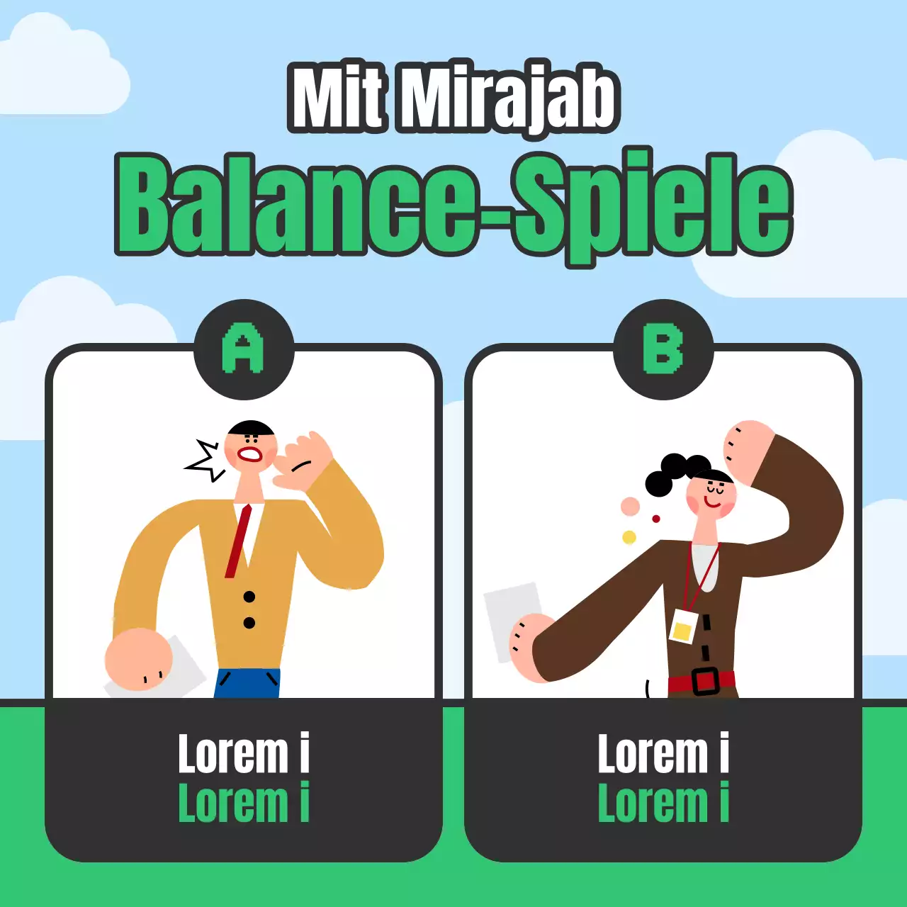 Ein einfaches Konzept für ein Balance-Spiel in Grün und Schwarz @greenblack