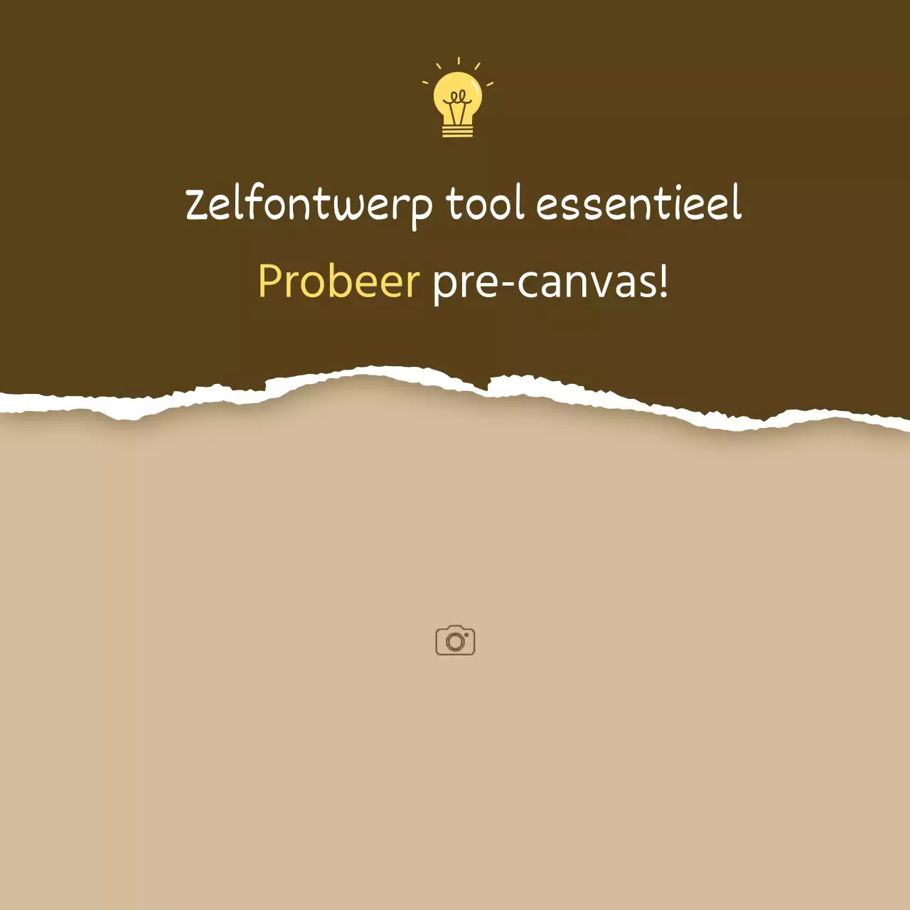 Een eenvoudig verhalend productpraatje in geel en beige