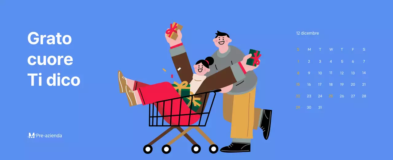 Calendario motivazionale con illustrazioni energetiche e citazioni positive su sfondo azzurro