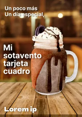 Promover un menú de cafetería minimalista en marrón y beige
