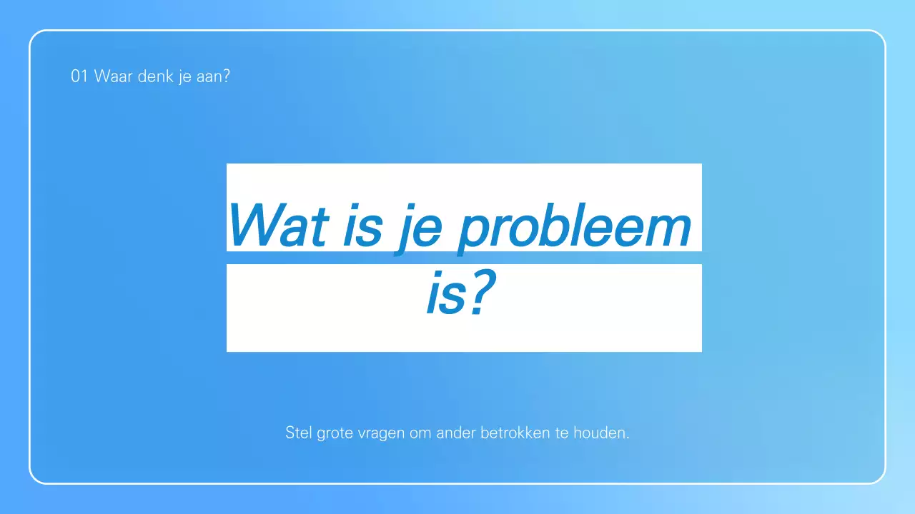 Minimalistische bedrijfspresentatie in lichtblauw en wit