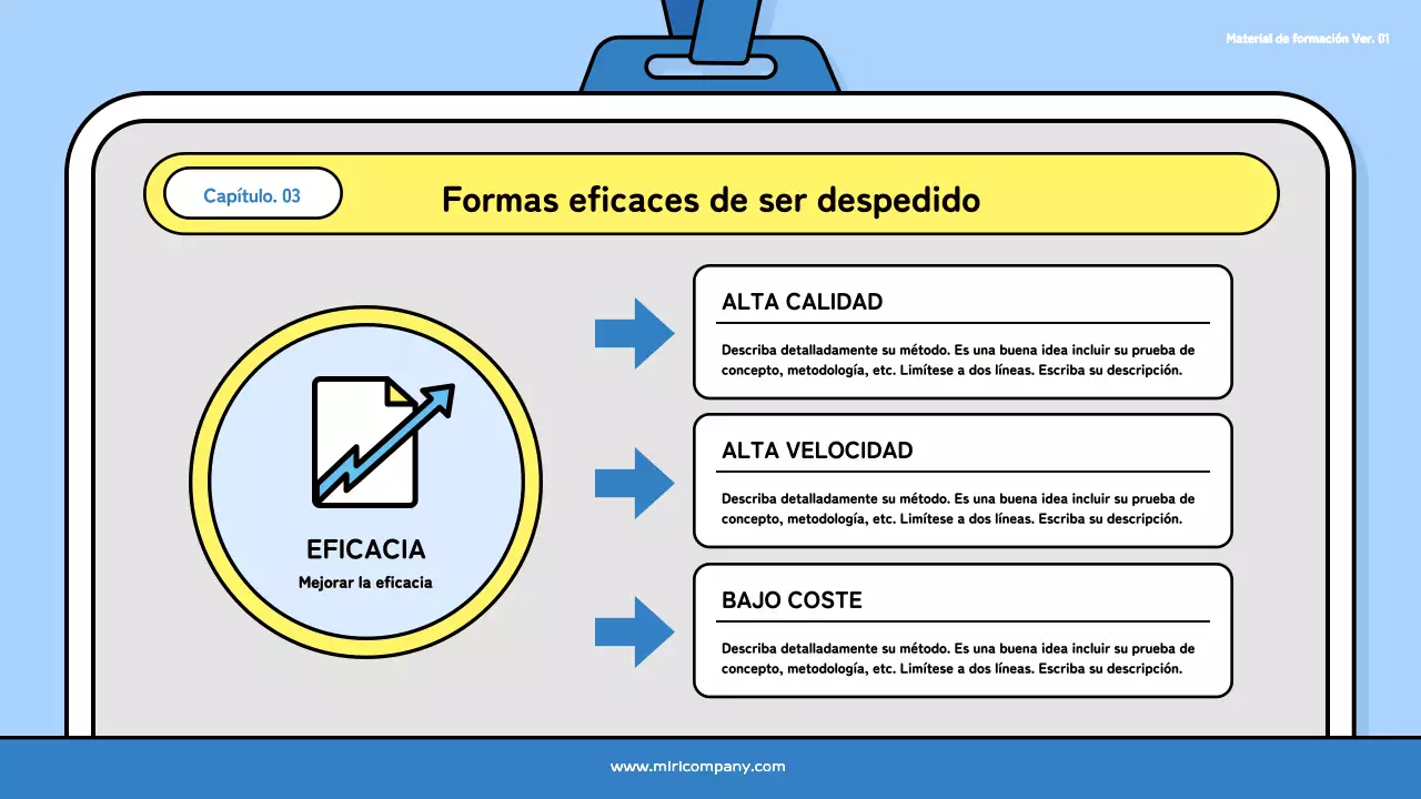 Una bonita cubierta de formación para nuevos empleados en azul claro y negro
