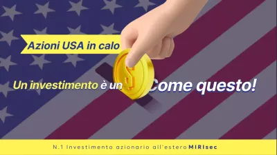 Un semplice post giallo e blu sull'investimento in azioni statunitensi