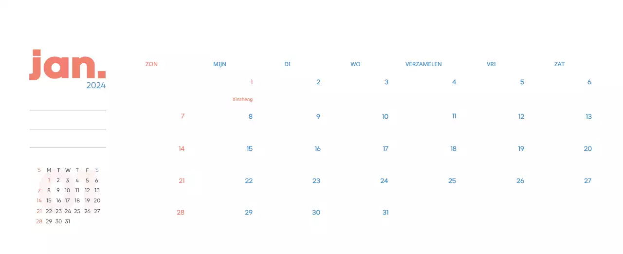 Werkkalender met prachtige illustraties