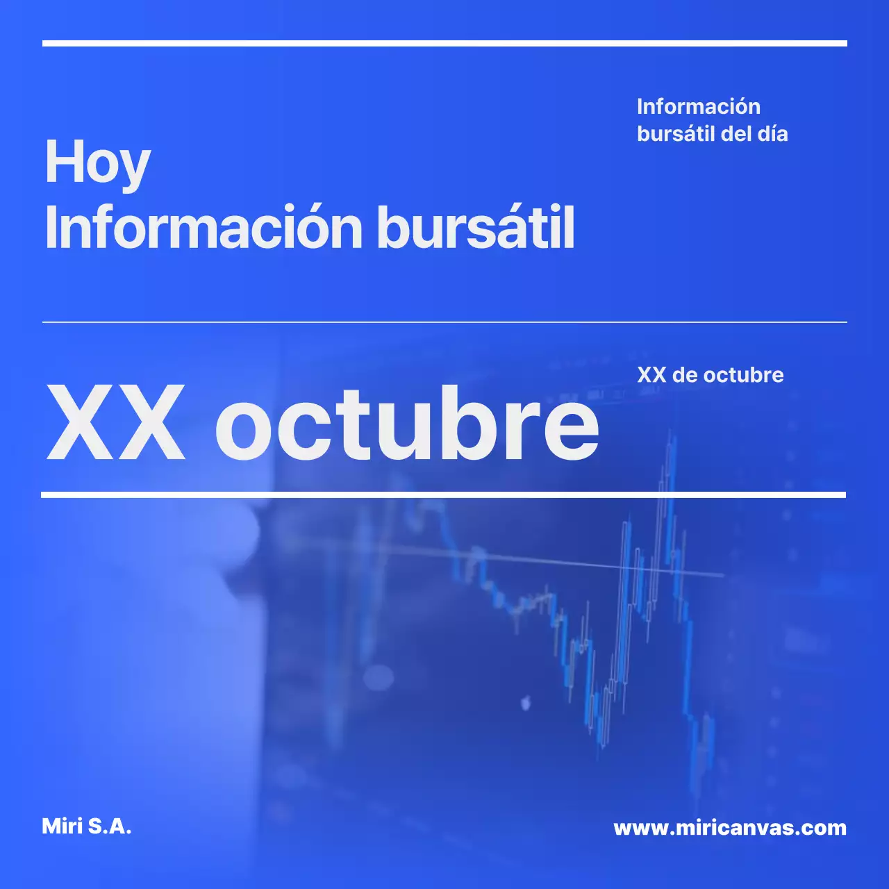 Un simple informe bursátil en azul