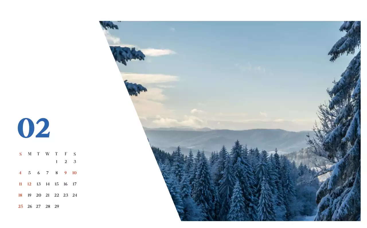 Ziekenhuiskalender met seizoensgebonden landschapsfoto's