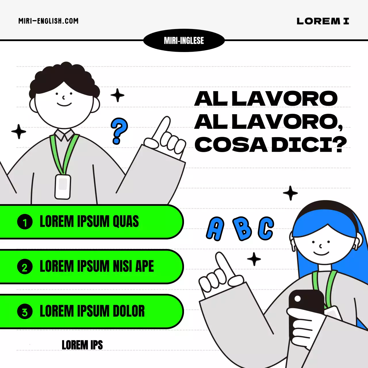 Promozione di un inglese commerciale kitsch blu e chartreuse