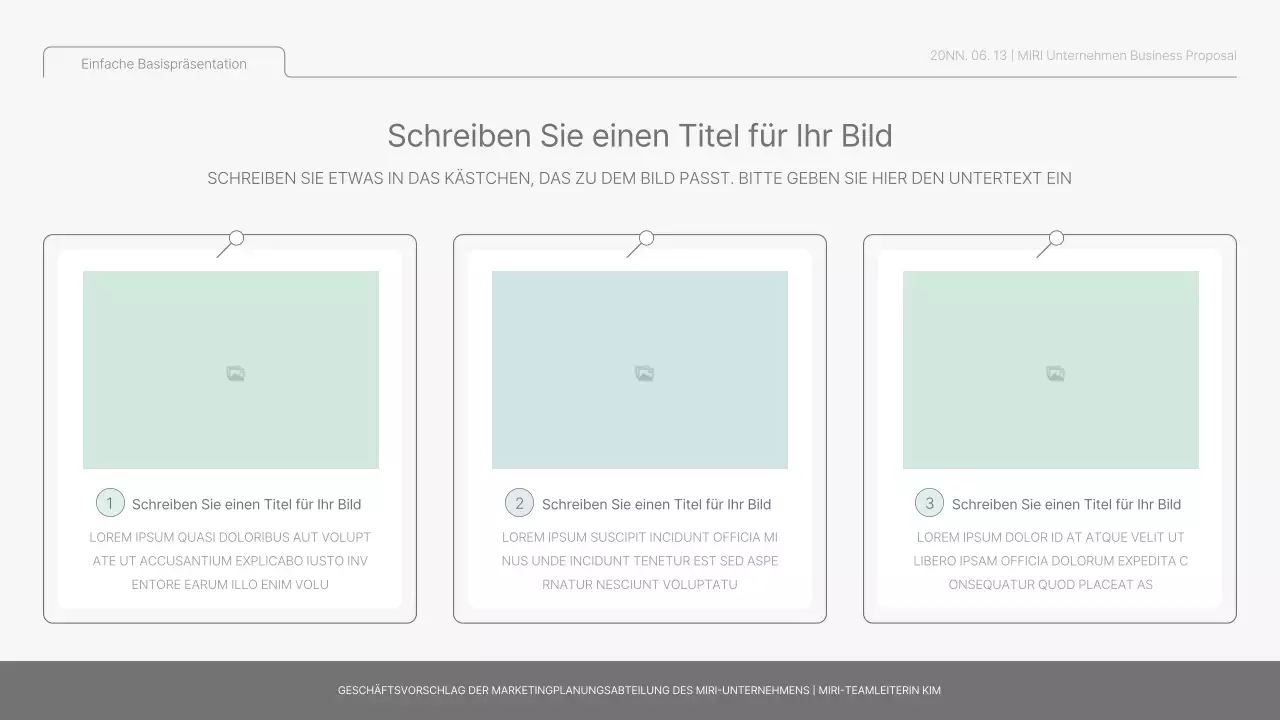 Einfacher Basisbericht in Hellblau und Hellgrün