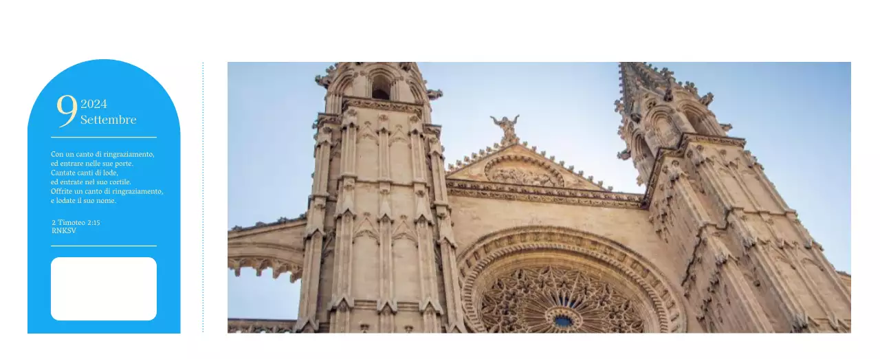 Calendario ecclesiastico blu di concezione moderna