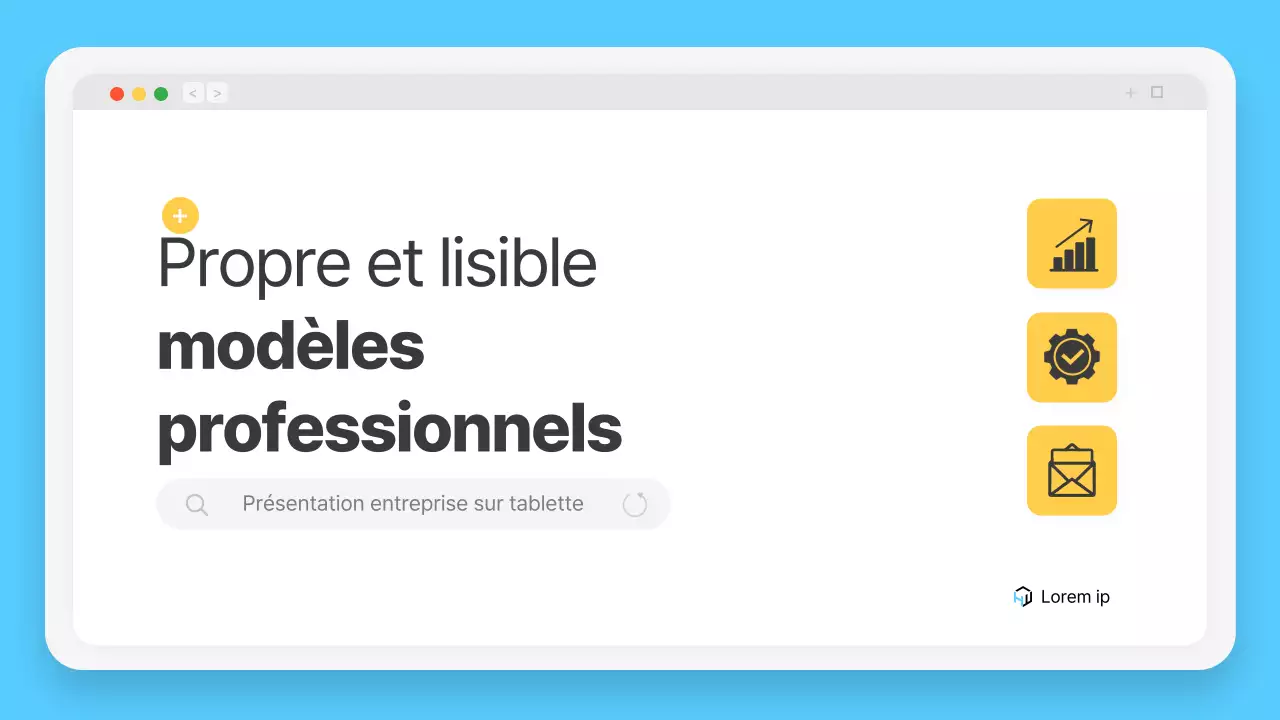 Cadre de navigation simple en bleu clair Profil de l'entreprise