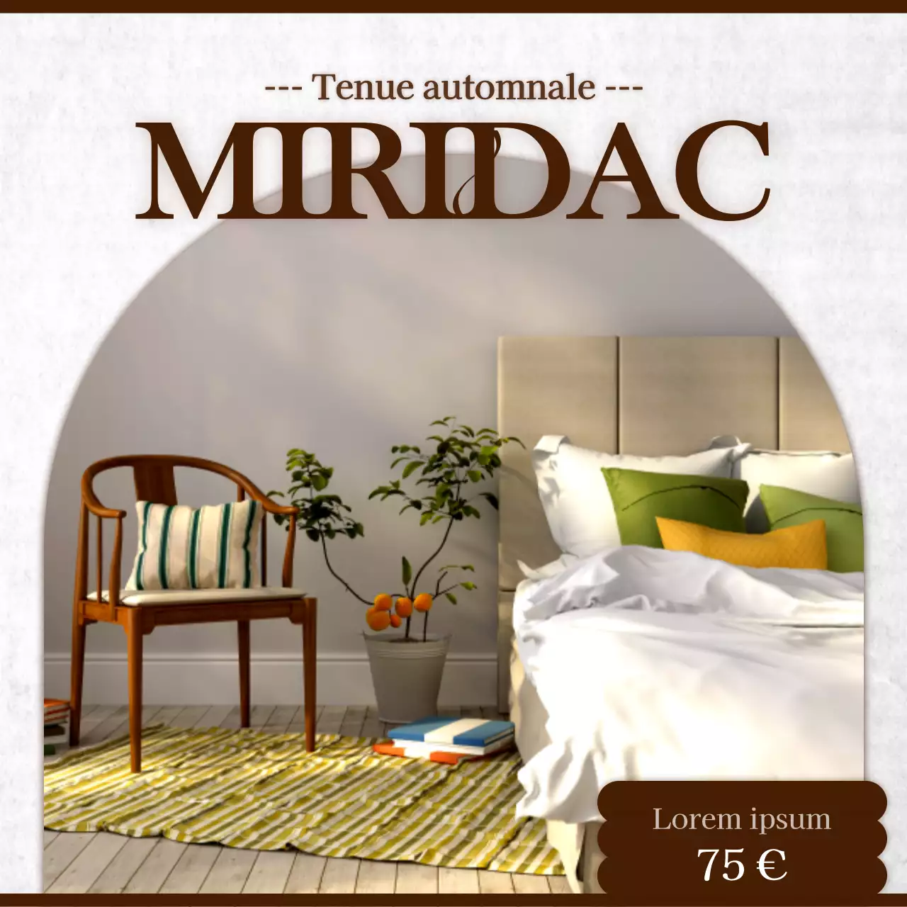 Promouvoir une literie moderne en marron et blanc