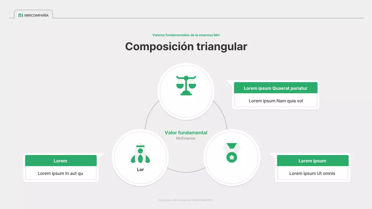 Un sencillo perfil de empresa verde y gris